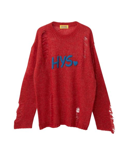 LOGO刺繍 クラッシュセーター